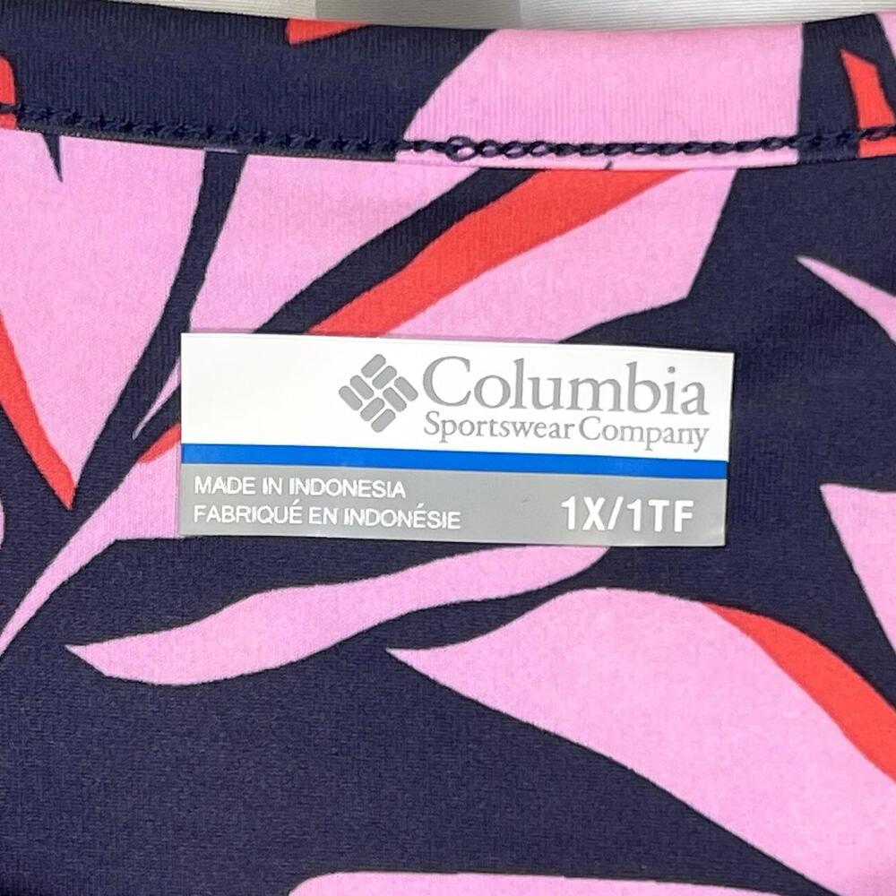 Women's Columbia Chili River Omni-Wick SPF 50 Pink Navy Leaf Dress XXL Pockets - Picture 5 of 9